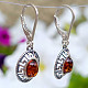 Amber earrings honey decorated Ag 925/1000