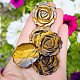 Tiger's eye rose flower cut approx. 34mm