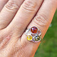 Amber ring balls mix silver Ag 925/1000