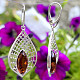 Amber earrings Ag 925/1000 7.4g