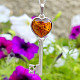 Pendant amber honey key silver Ag 925/1000