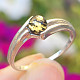 Green amber round ring silver Ag 925/1000 2.2g size 59