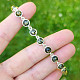 Green amber beads bracelet Ag 925/1000 19.5cm 9.3g