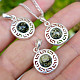 Amber green pendant silver circle Ag 925/1000