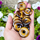 Tiger's eye donut on leather approx. 30mm