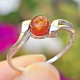 Ring amber honey silver Ag 925/1000 size 54, 1.5g