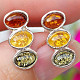 Earrings amber trio Ag 925/1000