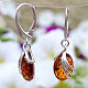 Amber earrings oval Ag 925/1000