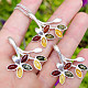 Original pendant amber flowers Ag 925/1000