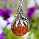 Amber ball pendant with silver Ag 925/1000 5.1g