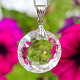 Crystal facet pendant round 20mm Ag 925/1000 + Rh