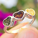 Amber heart ring colored Ag 925/1000