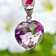 Amethyst facet heart pendant 14mm Ag 925/1000 + Rh