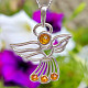 Amber honey angel pendant Ag 925/1000