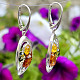 Silver earrings with three-color amber Ag 925/1000