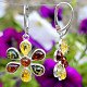 Amber flower earrings Ag 925/1000