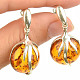 Larger earrings silver amber Ag 925/1000 7.6g