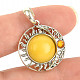 Amber sun and moon pendant silver Ag 925/1000