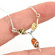 Amber colored necklace silver Ag 925/1000 (4.7g)