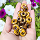 Tiger's eye mini donut on leather approx. 18mm