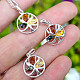 Amber mix of colors pendant tree in a circle Ag 925/1000