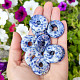 Sodalite blue - white donut on leather 30mm