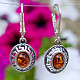 Amber earrings honey decorated Ag 925/1000