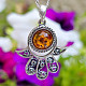 Pendant amber Hamsa Ag 925/1000