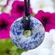 Sodalite blue - white donut on leather 30mm