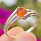 Amber round ring Ag 925/1000