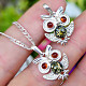 Pendant amber owl silver Ag 925/1000