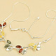 Colored amber necklace Ag 925/1000 (42 - 46cm) 10.7g