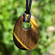 Tiger eye pendant oval on leather