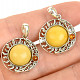 Amber sun and moon pendant silver Ag 925/1000