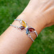 Amber butterfly bracelet silver Ag 925/1000 (19.5cm) 10.2g