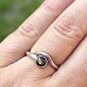 Amber green ring silver Ag 925/1000