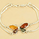 Amber butterfly bracelet silver Ag 925/1000 (19.5cm) 10.2g