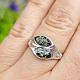 Amber green ring Ag 925/1000 size 53 2.8g