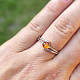 Amber round ring Ag 925/1000