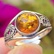 Amber honey ring Ag 925/1000 sterling silver