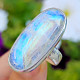 Moonstone ring oval Ag 925/1000 size 59 (13.8g)