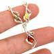 Amber colored necklace silver Ag 925/1000 5.9g 41.5 - 46cm