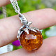 Amber ball pendant with silver Ag 925/1000 5.1g