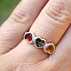 Amber heart ring colored Ag 925/1000 size 54, 2.9g