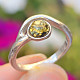 Amber green ring silver Ag 925/1000