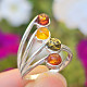 Ring amber colored Ag 925/1000