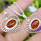 Amber heart pendant silver rim Ag 925/1000