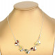 Colored amber necklace Ag 925/1000 (42 - 46cm) 10.7g