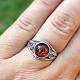 Amber honey ring Ag 925/1000 sterling silver