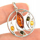 Amber mix of colors pendant Ag 925/1000